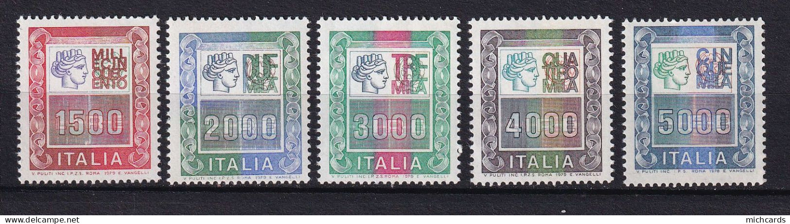 175 ITALIE 1978/79 - Y&T 1367/71 - Serie Courante - Neuf ** (MNH) Sans Charniere - 1971-80: Nieuw/plakker