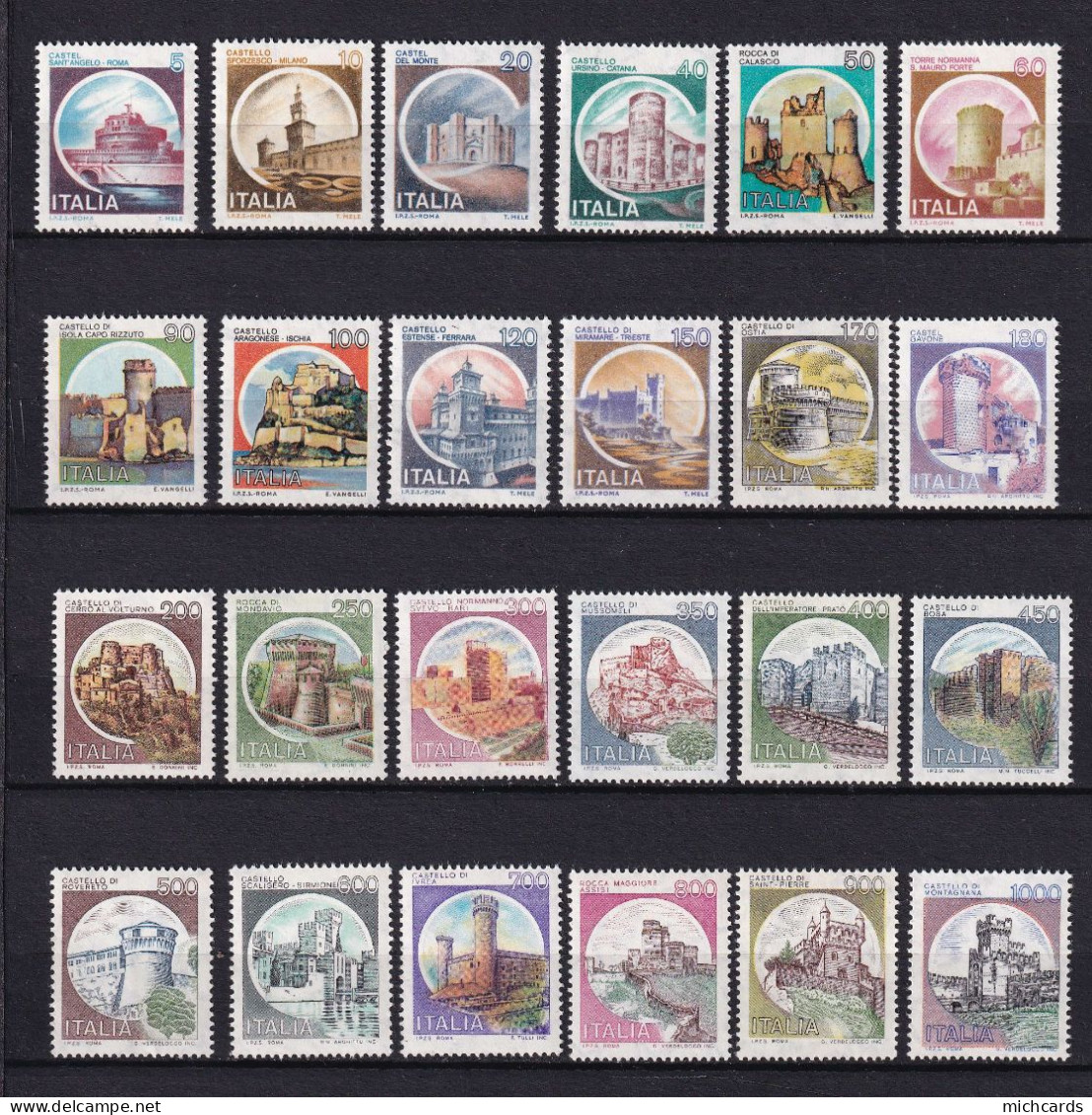 175 ITALIE 1980 - Y&T 1433/56 - Chateau Serie Courante - Neuf ** (MNH) Sans Charniere - 1971-80: Neufs