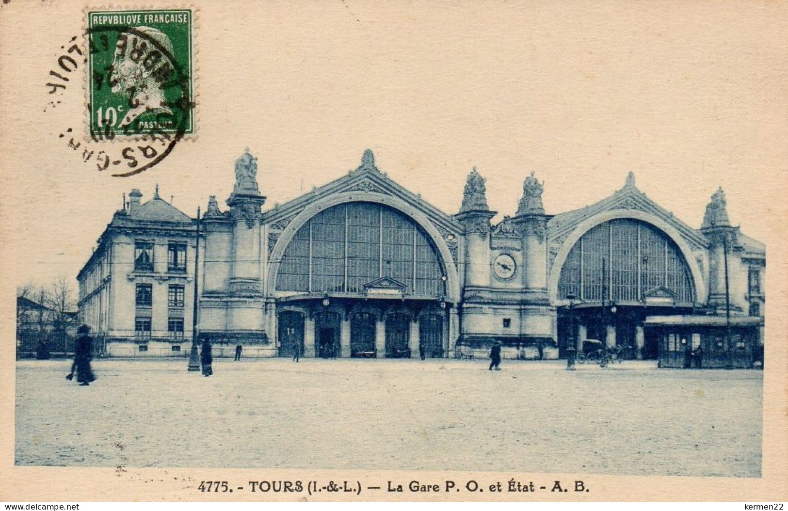 CPA 37 TOURS La Gare P.O. Et Etat - Tours