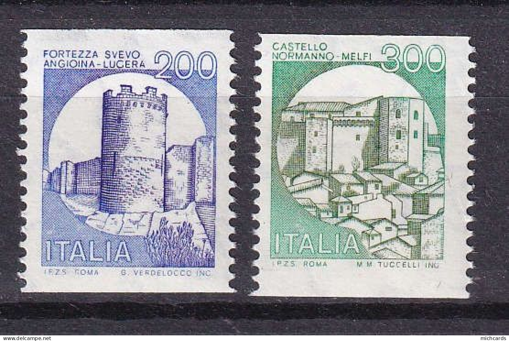 175 ITALIE 1981 - Y&T 1501/02 (rouleau) - Chateau - Neuf ** (MNH) Sans Charniere - 1981-90: Ungebraucht