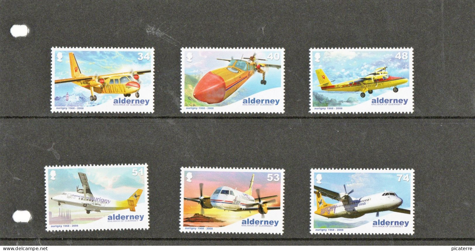 AURIGNY 40 Years Presentation Pack 2008+ Aircraft Details & Details Of Alderney Based Airline- Mnh A349-A354 See 6 Scans - Avions