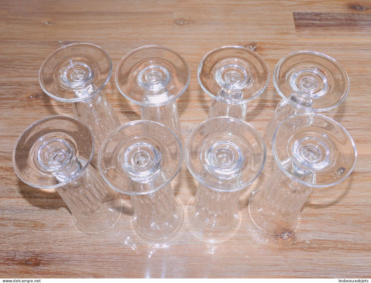 -8 FLUTES A CHAMPAGNE CRISTAL CÔTES TAILLEES XIXe BACCARAT/SAINT LOUIS?     E