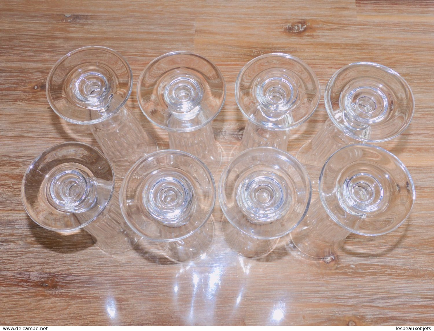 -8 FLUTES A CHAMPAGNE CRISTAL CÔTES TAILLEES XIXe BACCARAT/SAINT LOUIS?     E