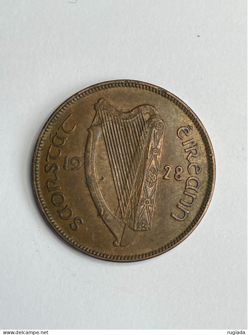 1928 Eire Ireland 1d Penny, AU About Uncirculated - Ireland