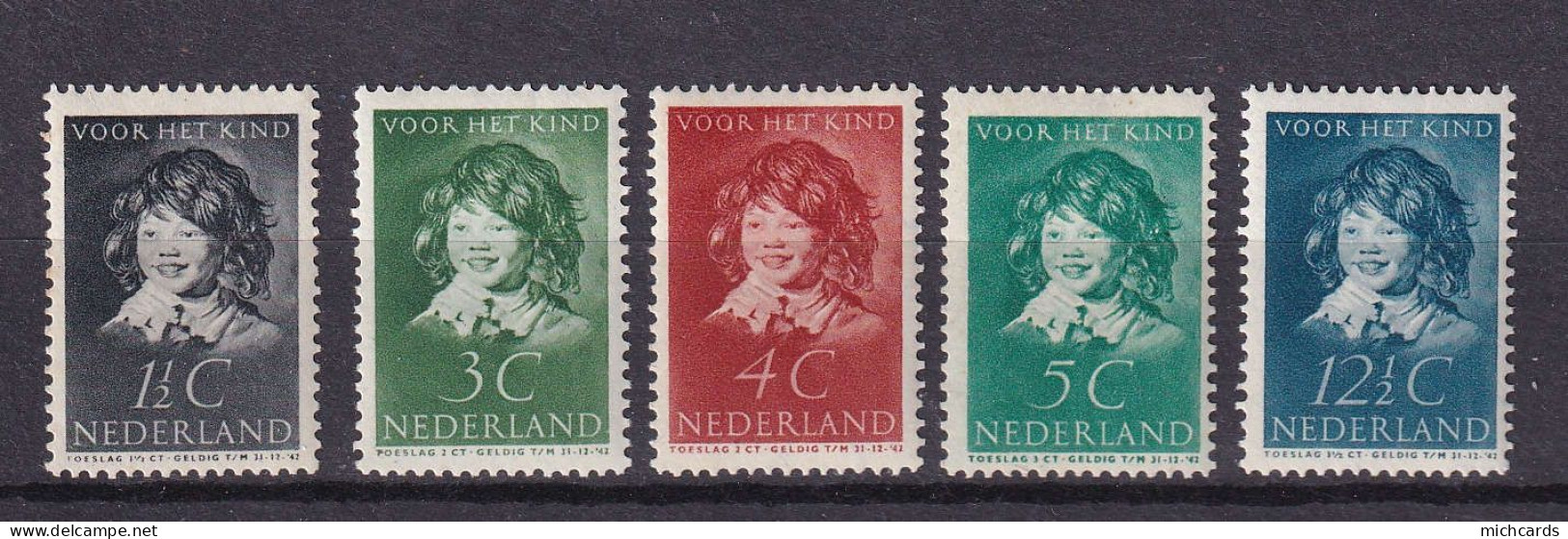 175 PAYS BAS 1937 - Y&T 299/303 - Tableau Frans Hals - Neuf ** (MNH) Sans Charniere - Ongebruikt