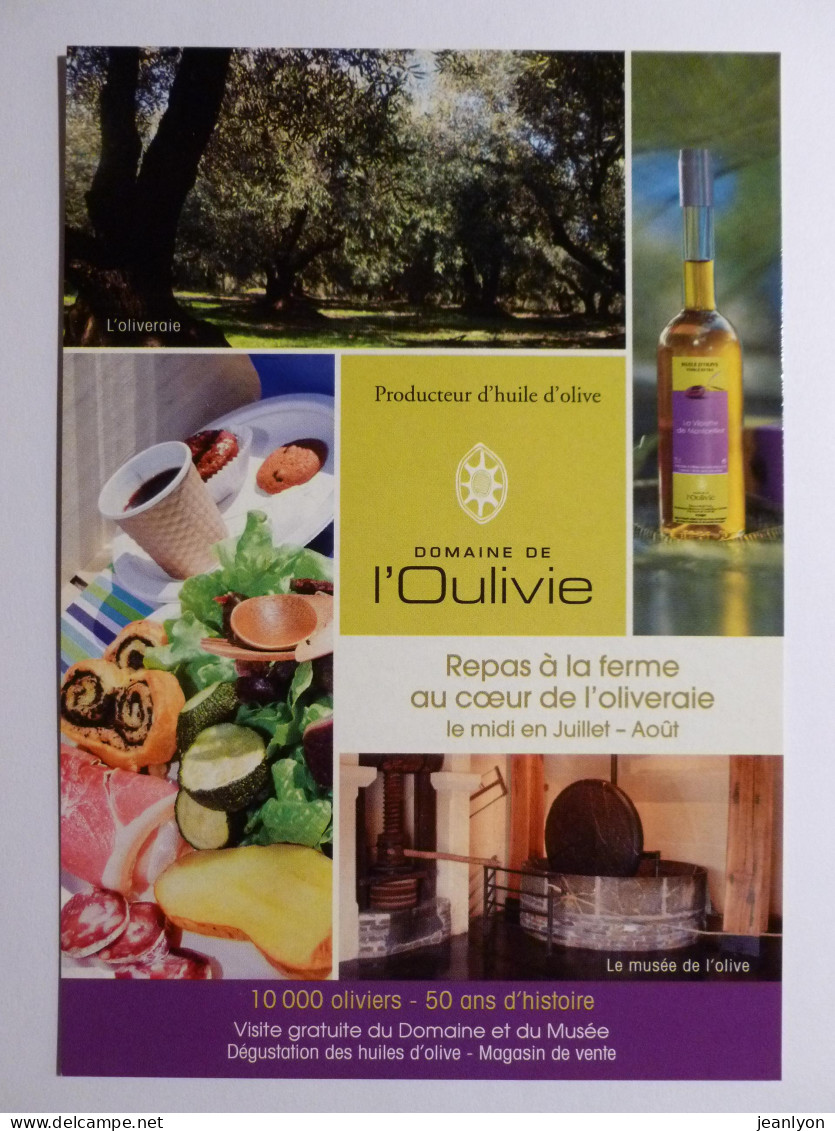 HUILE D'OLIVE - Oliveraie / Musée Olive / Bouteille D'huile - Ingrédient Cuisine - Repas à La Ferme - Carte Publicitaire - Pubblicitari