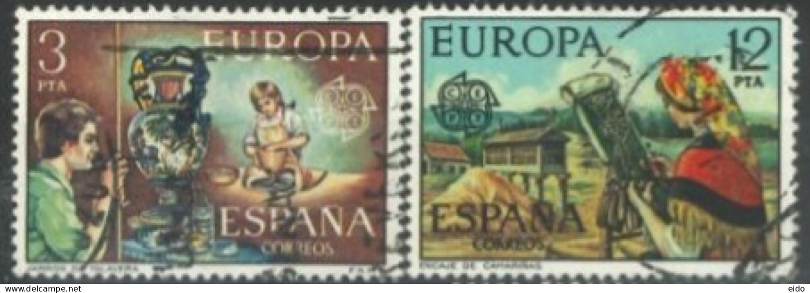 SPAIN, 1976, EUROPA STAMPS COMPLETE  SET OF 2, # 1941/42, USED. - Used Stamps