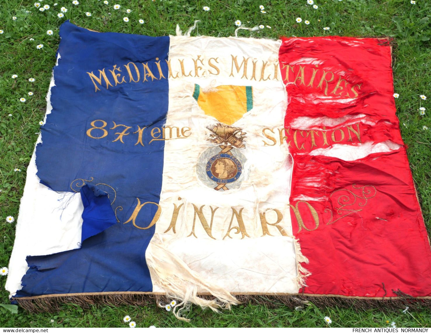 FRANCE - Drapeau DINARD Les Médaillés Militaires De La 871ème Section  WWI CN22DRP001  Pièce Unique - Flaggen