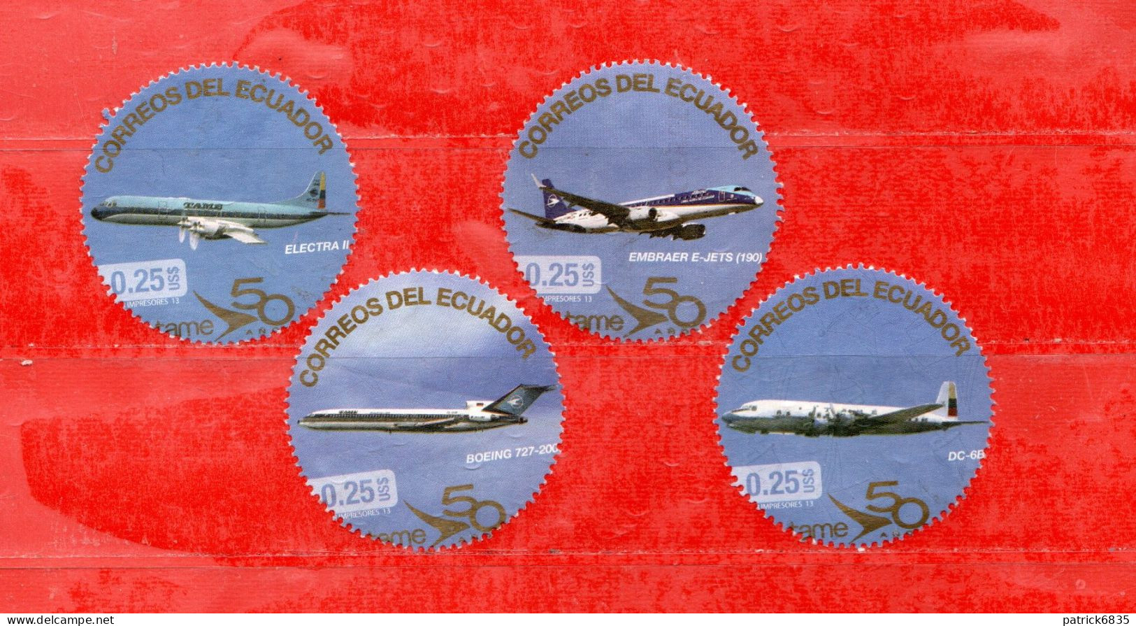 Ecuador **- 2013 - TAME  AIRLINES La AERO Linea Del ECUADOR. 4 VALORI. MNH ** SENZA GOMMA - Equateur