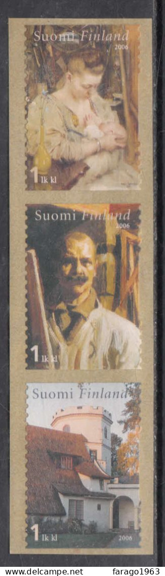2006 Finland Art Painting Complete Strip Of 3 MNH @ BELOW FACE VALUE - Nuevos