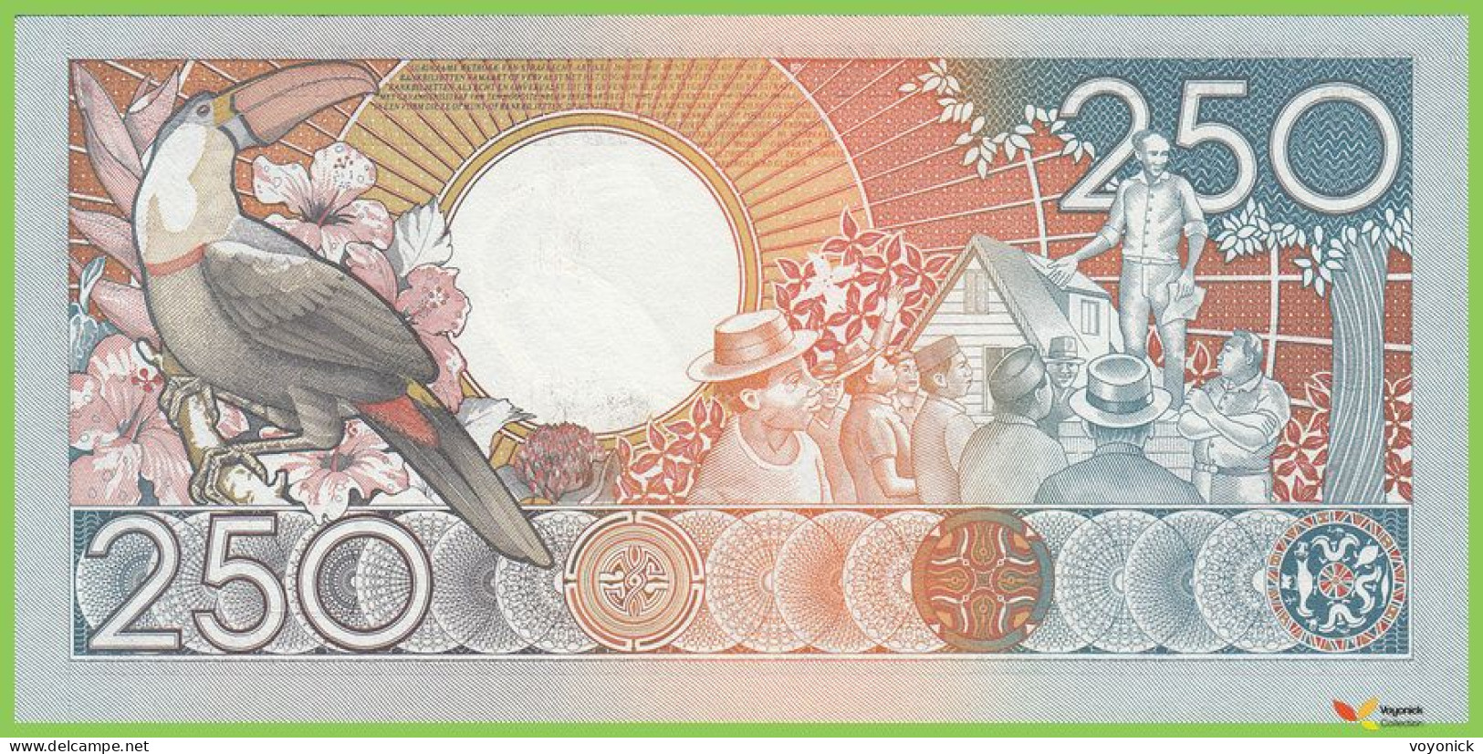 Voyo SURINAM 250 Gulden 1988 P134 B520a AB UNC - Surinam