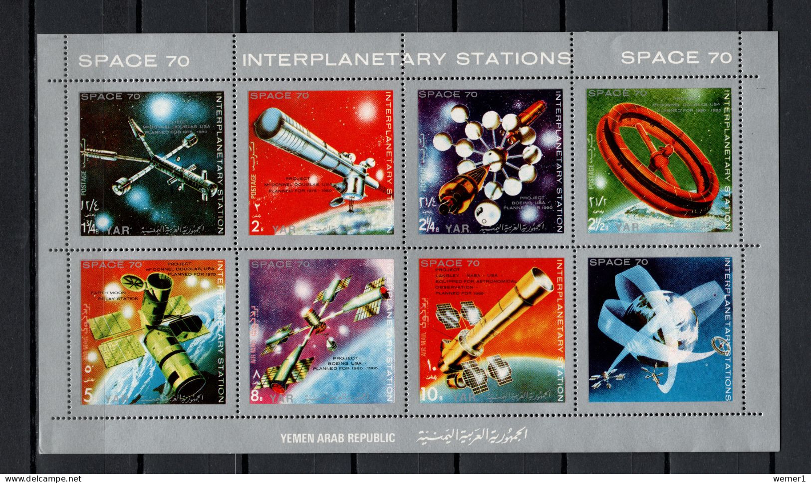 Yemen Arab Republic 1970 Space, Interplanetary Station Sheetlet MNH - Azië