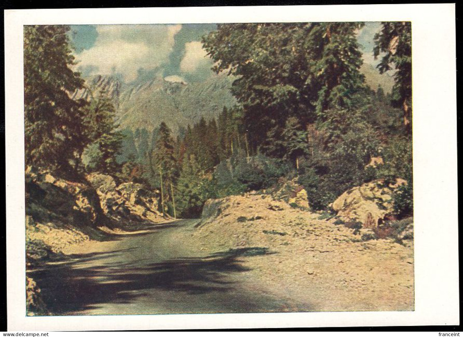 RUSSIA(1959) Road Through Ai-Petri (Crimea). 25 Kop Illustrated Postal Card. One Of The Windiest Places In Crimea. - 1950-59