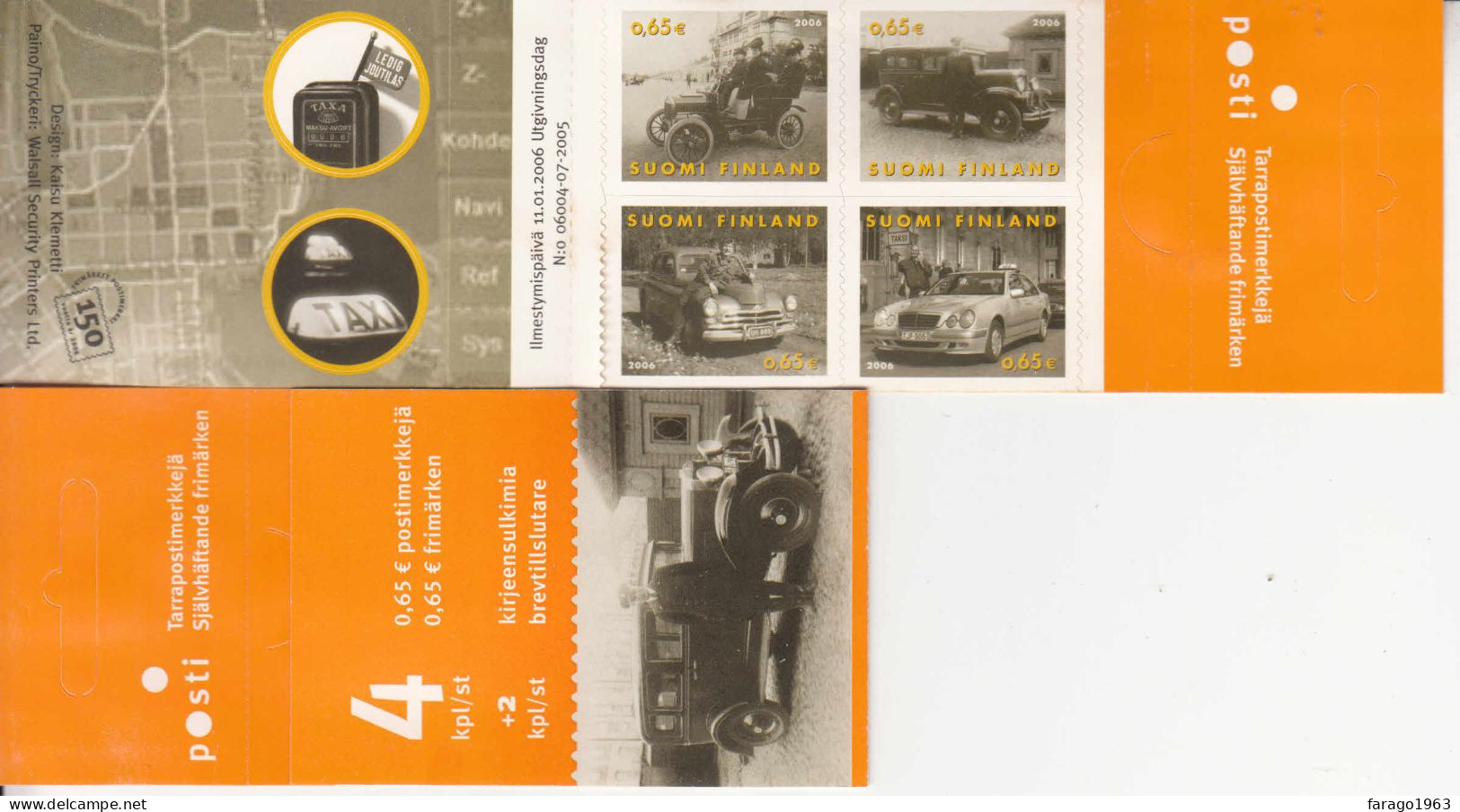 2006 Finland Taxis Automobiles  Cars Complete Booklet  MNH @ BELOW FACE VALUE - Neufs