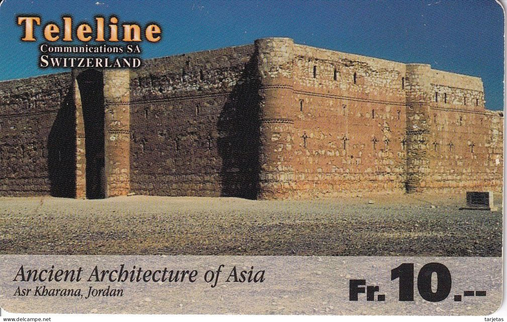 Nº 798 TARJETA DE SUIZA DE TELELINE DE ARQUITECTURA DE ASIA - Suisse