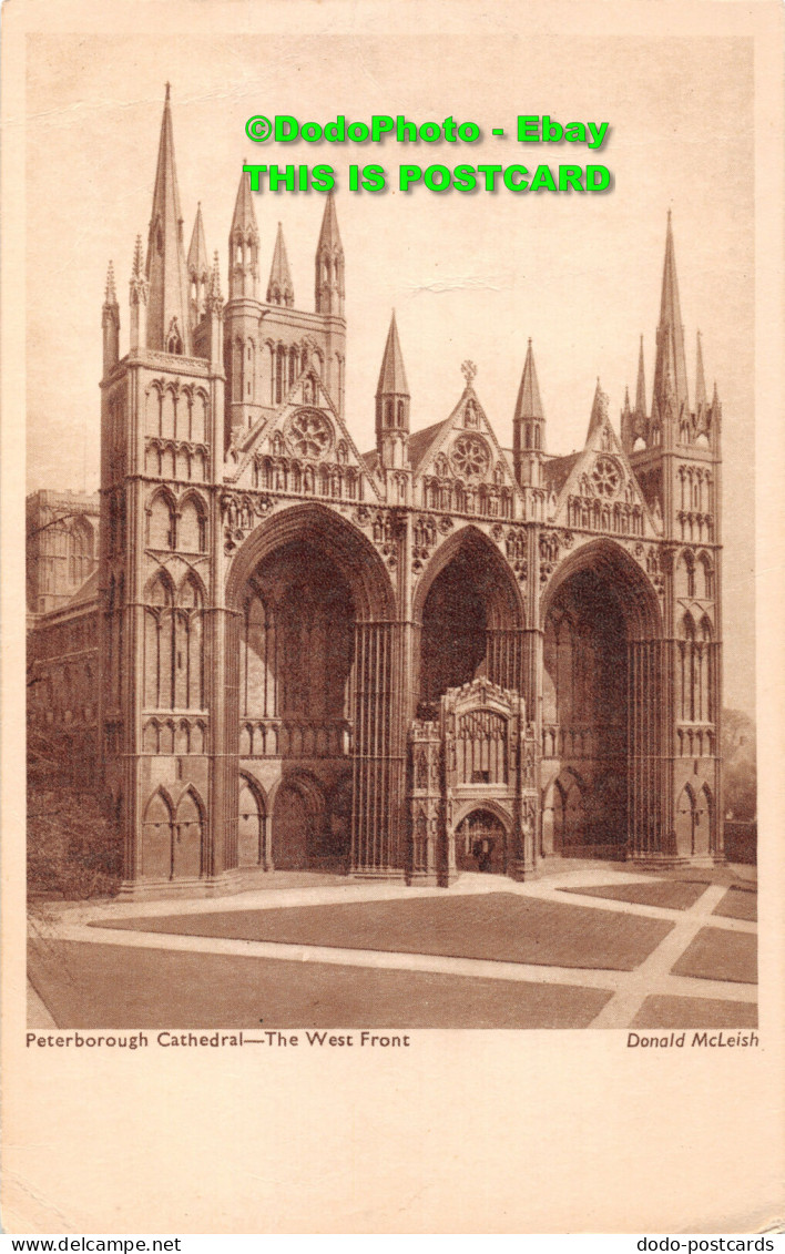 R407206 Peterborough Cathedral. The West Front. Donal McLeish. Cathedral Postcar - Monde