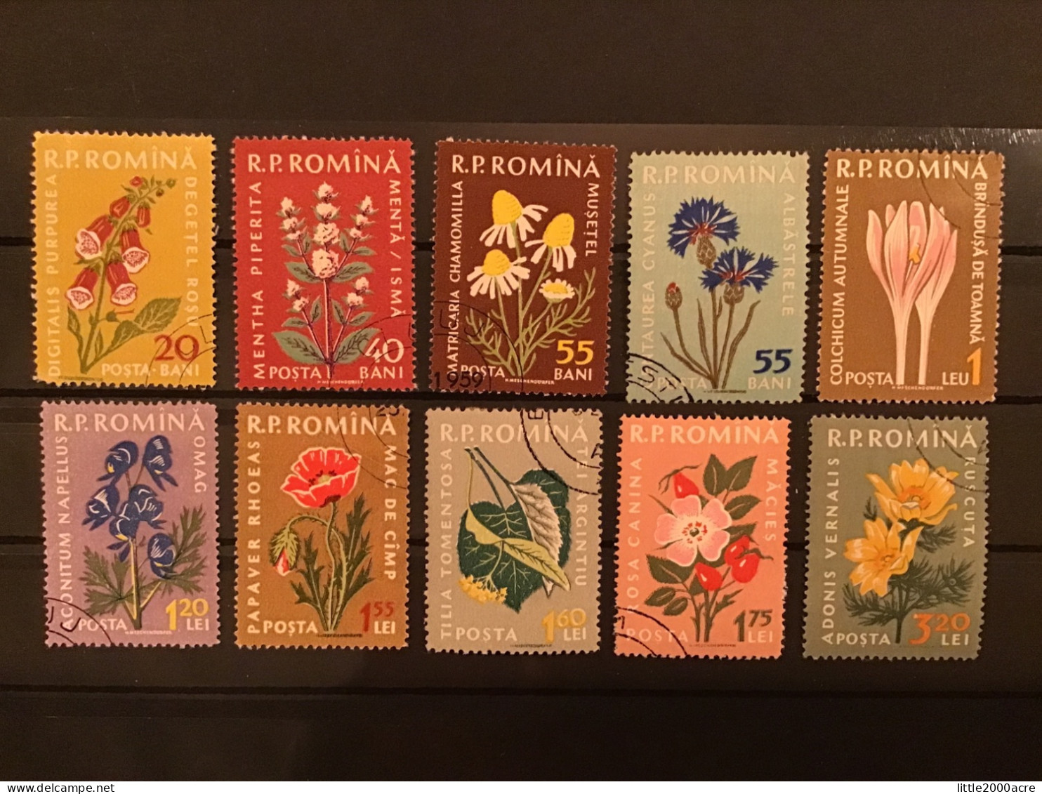 Romania 1959 Medicinal Flowers Used SG 2682-91 Yv 1652-61 Mi 1814-23 - Usado