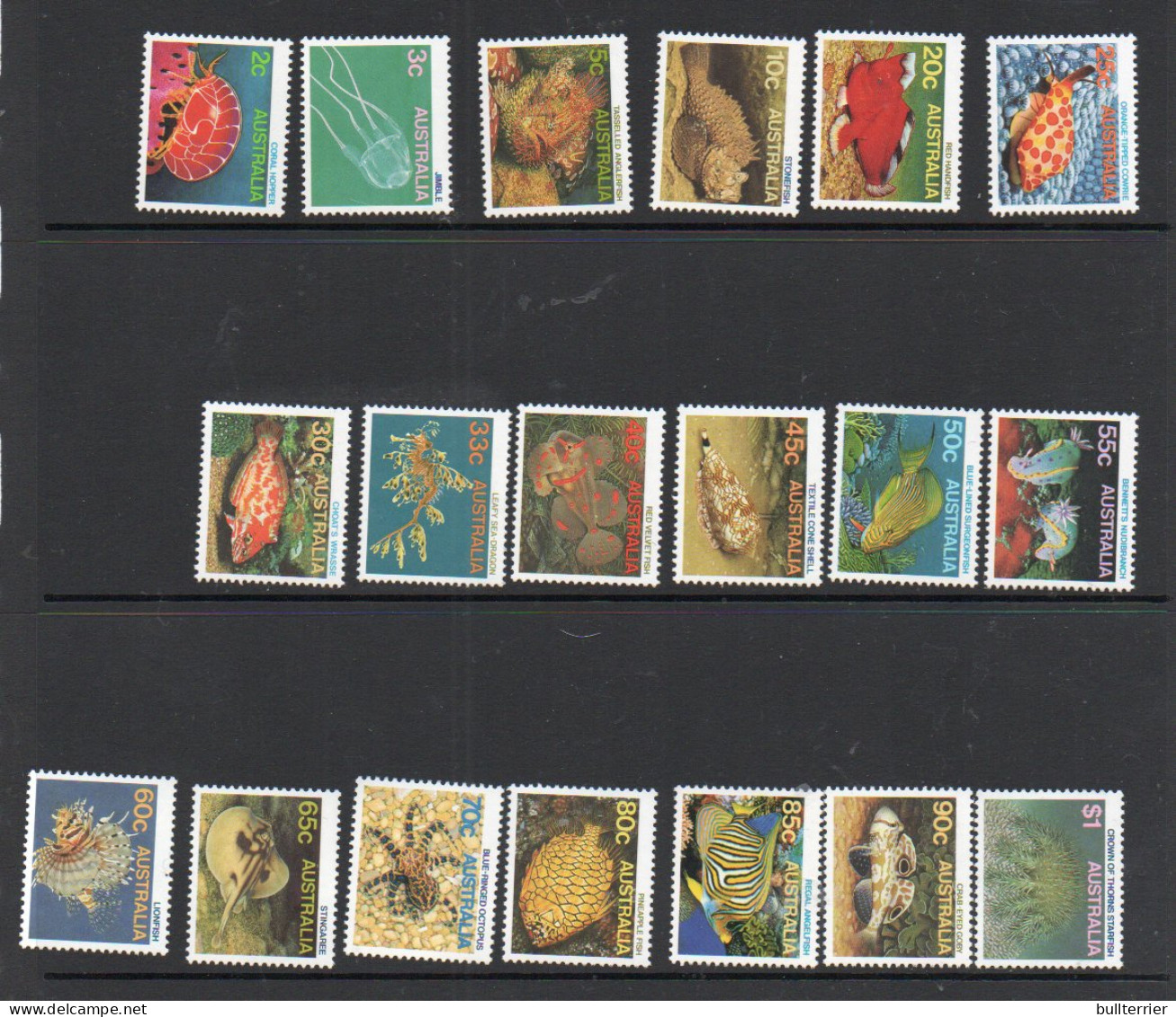 AUSTRALIA - 1984 - MARINE LIFE SET OF 19  MINT NEVER HINGED - Mint Stamps
