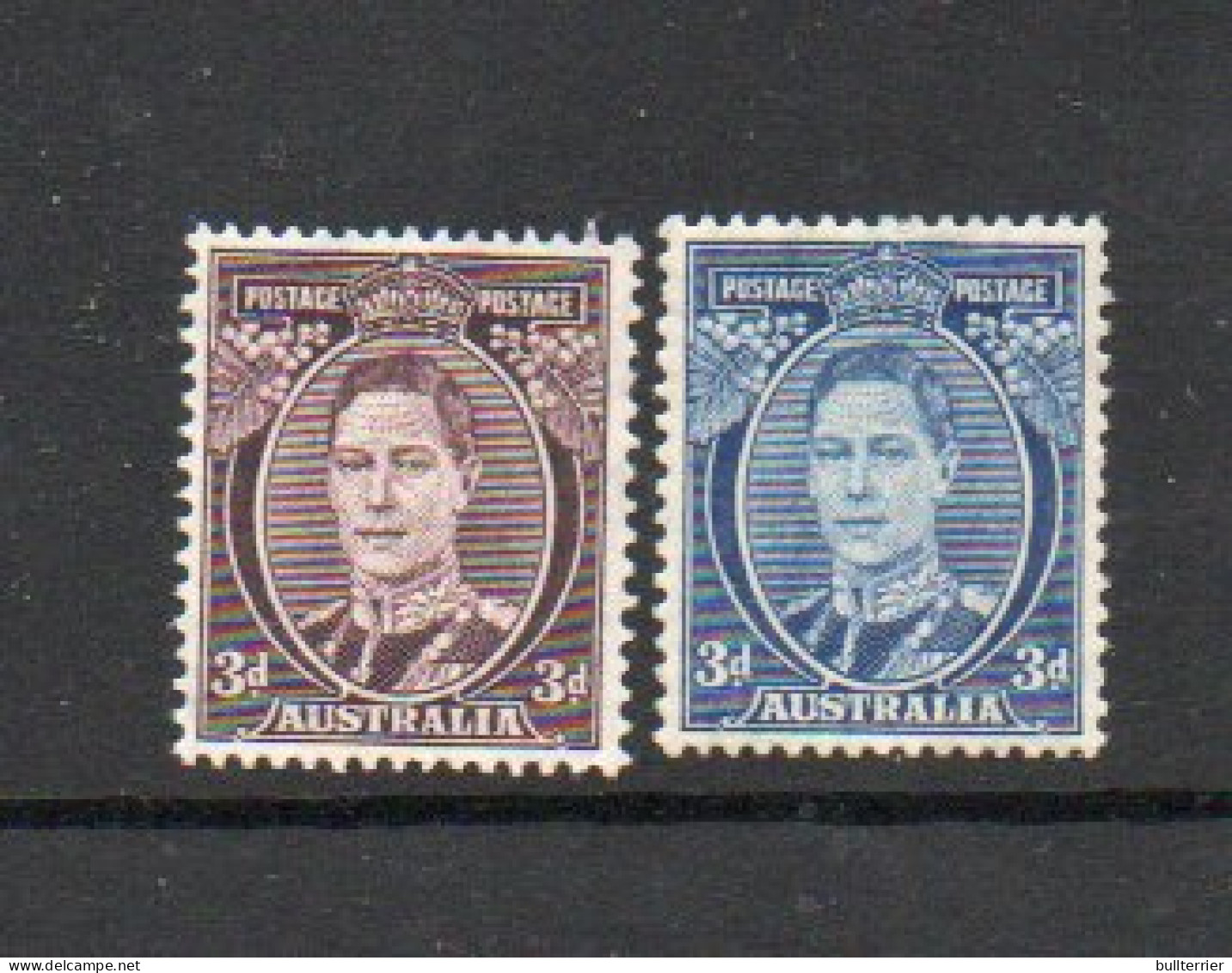 AUSTRALIA - 1937 - 3d BLUE AND 3d BROWN , MINT HINGED PREVIOUSLY -VERY FINE  , SG £49 - Ungebraucht