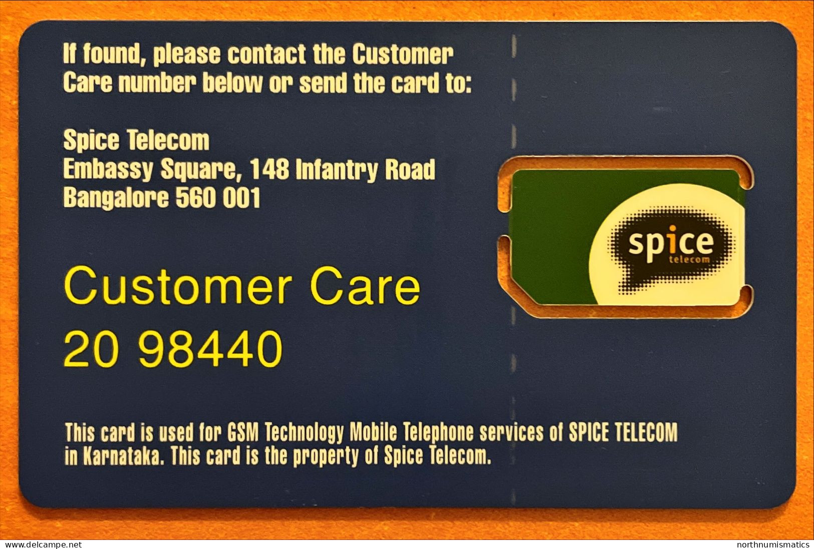 Spice Gsm  Original Chip Sim Card - Collections