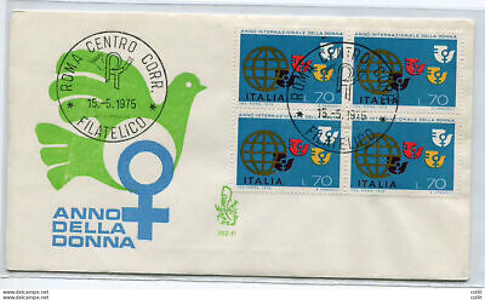 Italia FDC Venetia 1975 Anno Della Donna Quartina Non Viaggiata - FDC