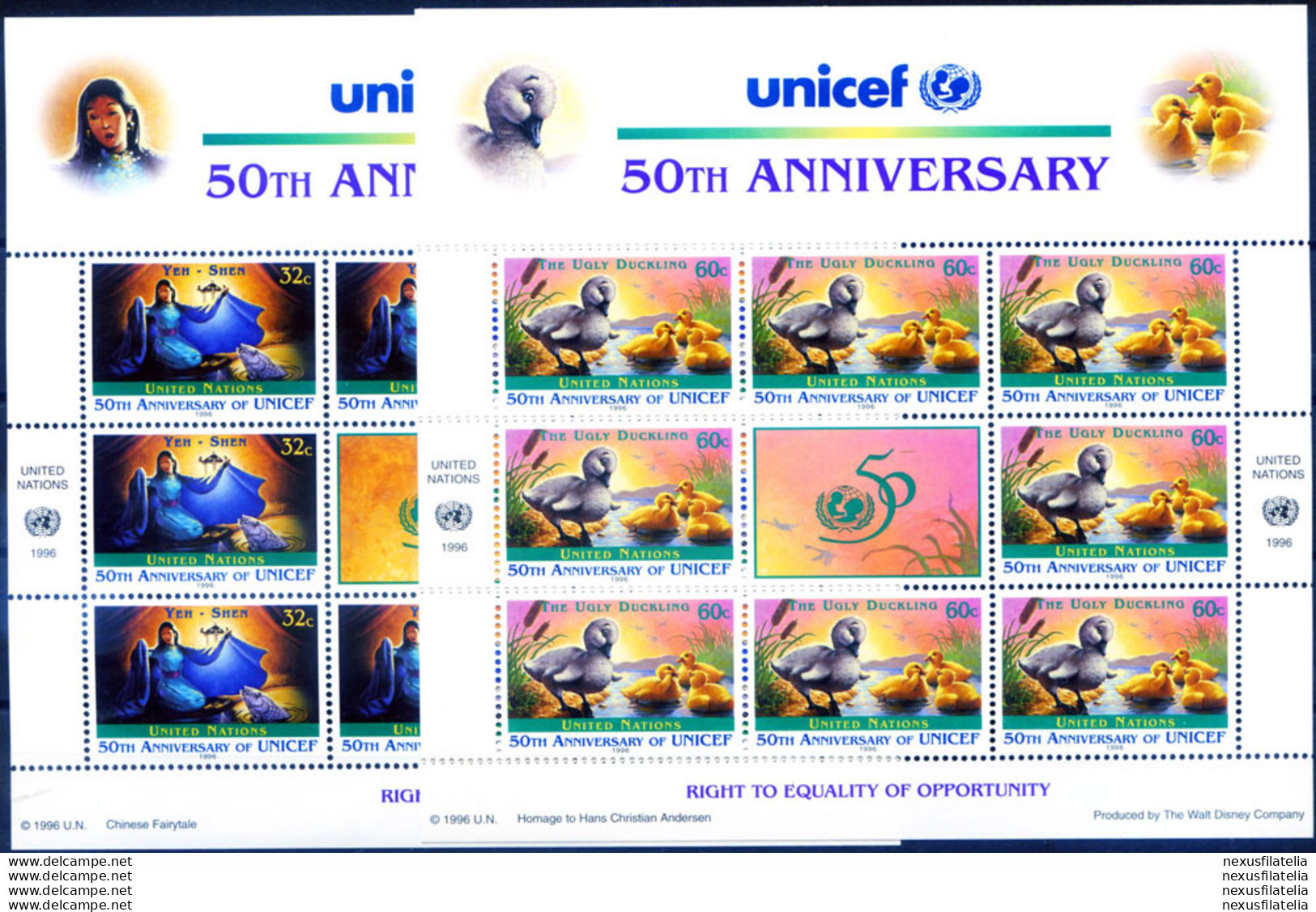 UNICEF 1996. 2 Minifogli. - Autres & Non Classés