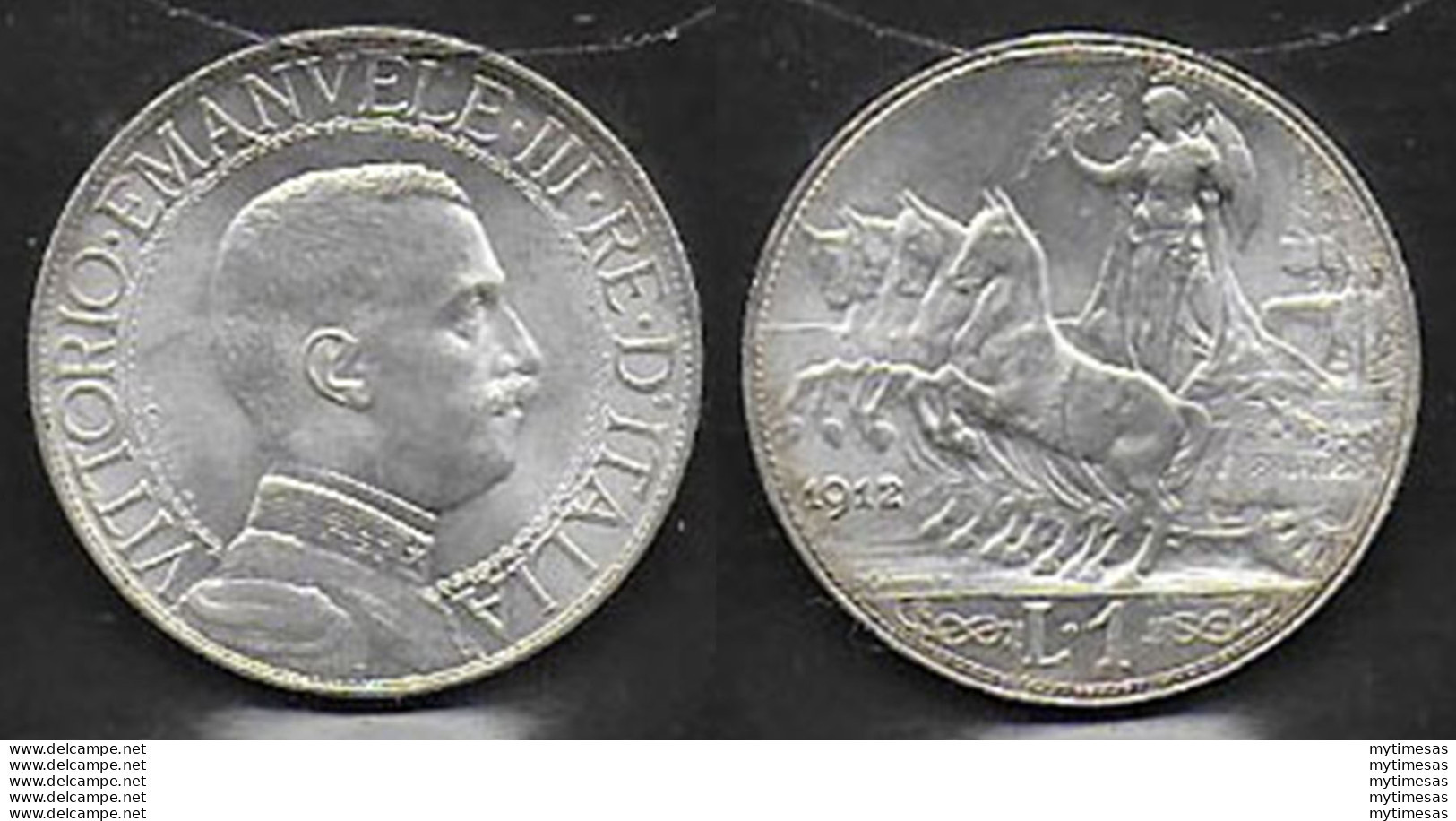 1912 Italia VE III Lire 1 Quadriga Veloce In Argento FDC - 1900-1946 : Victor Emmanuel III & Umberto II