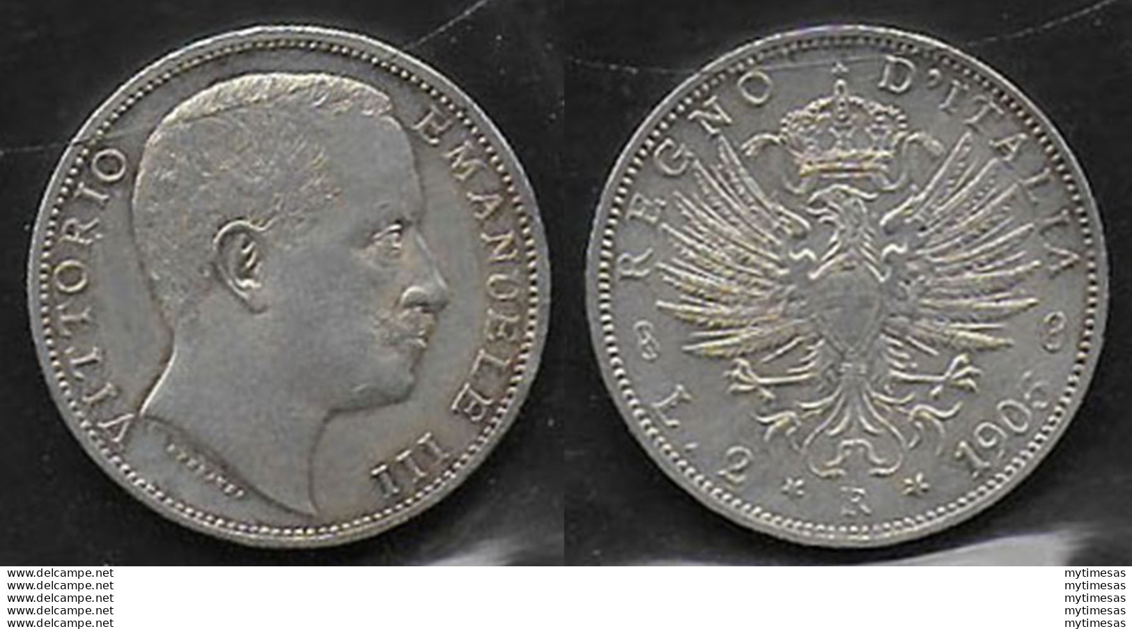 1905 Italia VE II Lire 2 Aquila Sabauda Argento SPL - 1900-1946 : Victor Emmanuel III & Umberto II