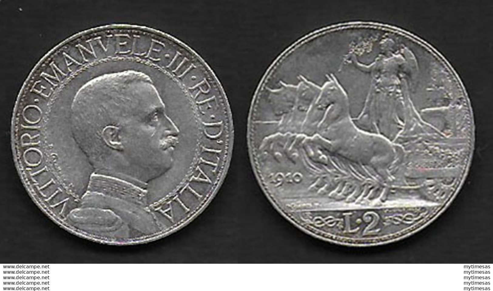 1910 Italia VE III Lire 2 Quadriga Veloce In Argento SPL - 1900-1946 : Víctor Emmanuel III & Umberto II