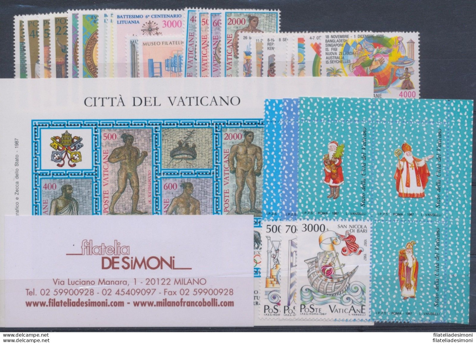 1987 Vaticano , Francobolli Nuovi , Annata Completa 26 Valori + 1 Foglietto - MN - Años Completos