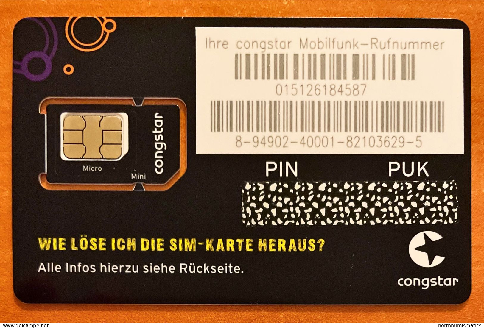 Congstar Gsm  Original Chip Sim Card - Sammlungen