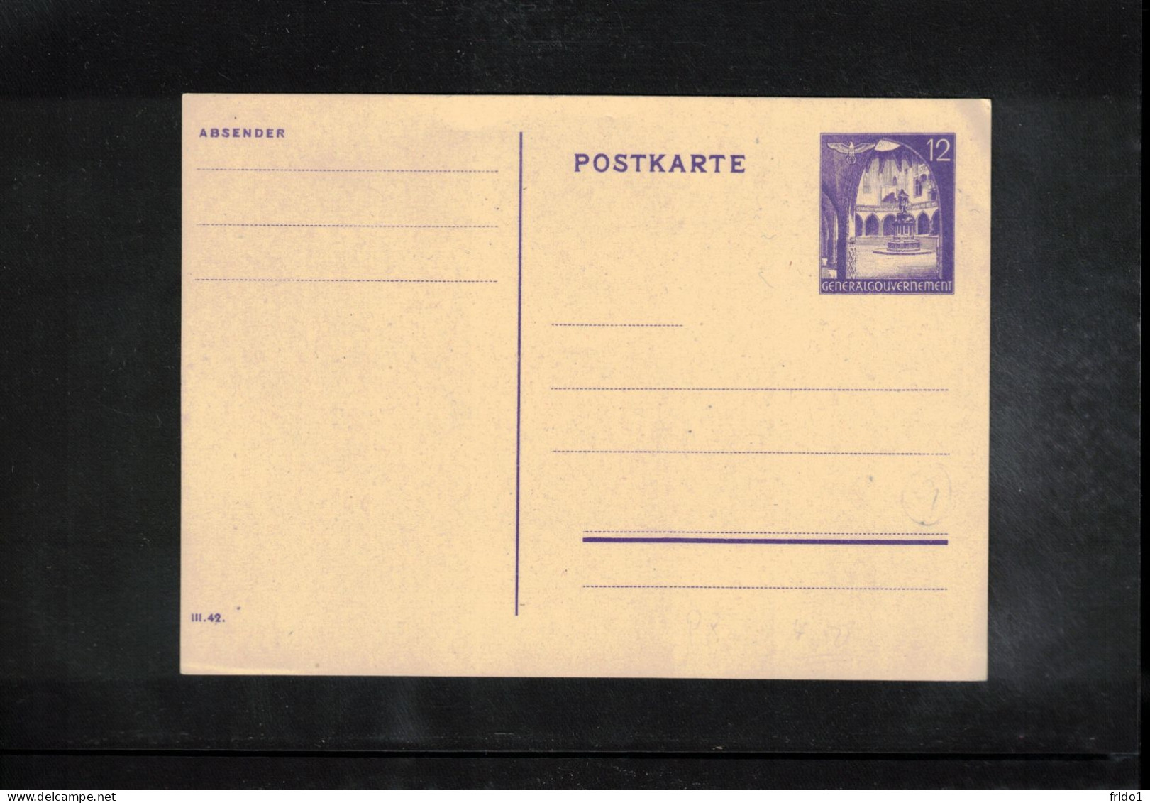 Generalgouvernement 1942 Astronomy - Nicolaus Kopernicus Monument Postal Stationery Postcard - Astronomie