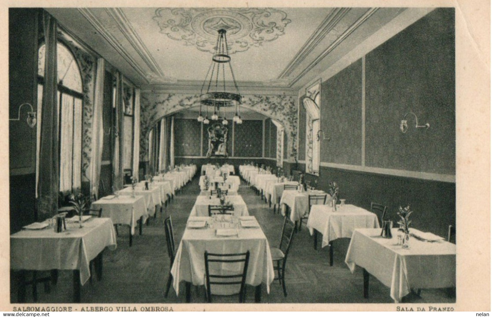 SALSOMAGGIORE - ALBERGO VILLA OMBROSA - SALA DA PRANZO - F.P. - Parma