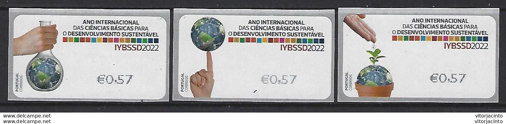 PORTUGAL - IYBSSD2022 - International Year Of Basic Sciences For Sustainable Development - Labels - Viñetas De Franqueo [ATM]