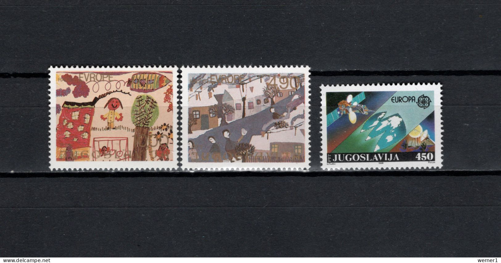 Yugoslavia 1979/1988 Space, Children, Rocket, Europa CEPT 3 Stamps MNH - Europe