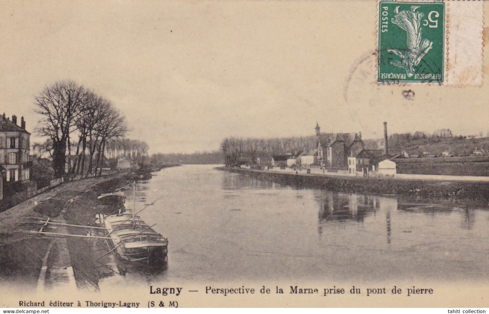Lagny - Perspective De La Marne Prise Du Pont De Pierre. - Lagny Sur Marne