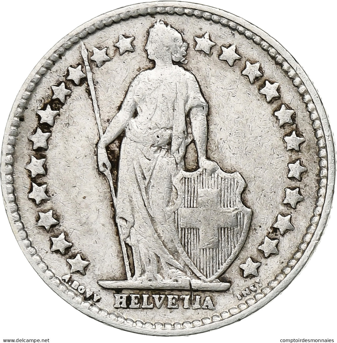 Suisse, 1/2 Franc, 1907, Bern, Argent, TTB+, KM:23 - Andere & Zonder Classificatie
