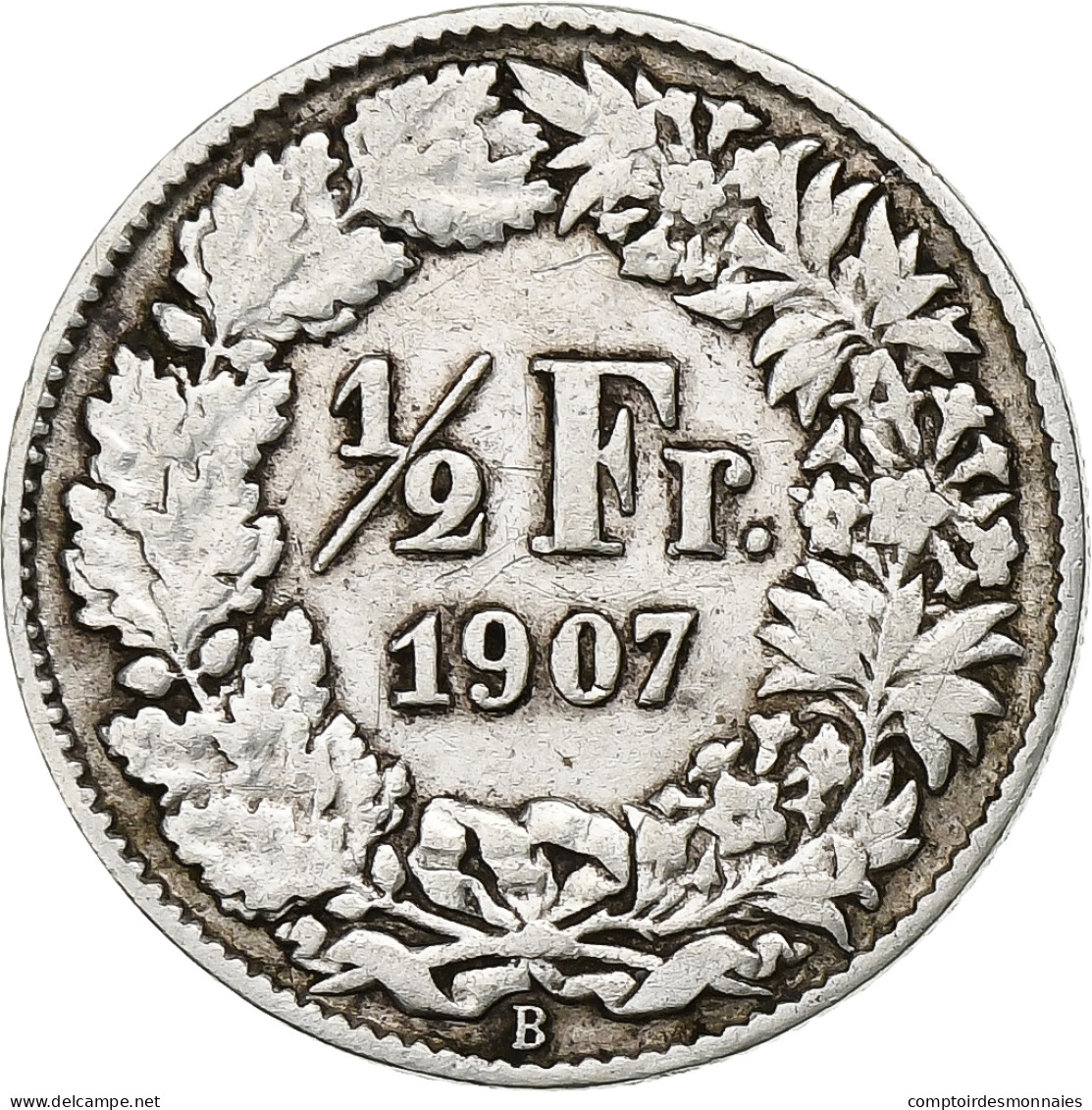Suisse, 1/2 Franc, 1907, Bern, Argent, TTB+, KM:23 - Autres & Non Classés