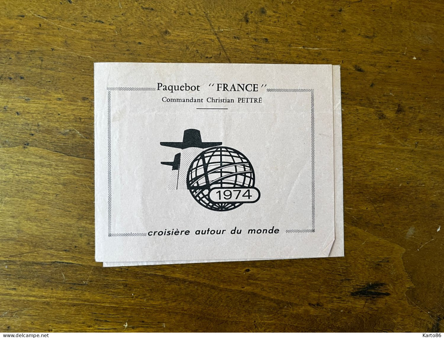 Paquebot " S/S FRANCE " * Doc 1974 Illustré , Commandant Christian PETTRE * CGT Compagnie Générale Transatlantique - Paquebote