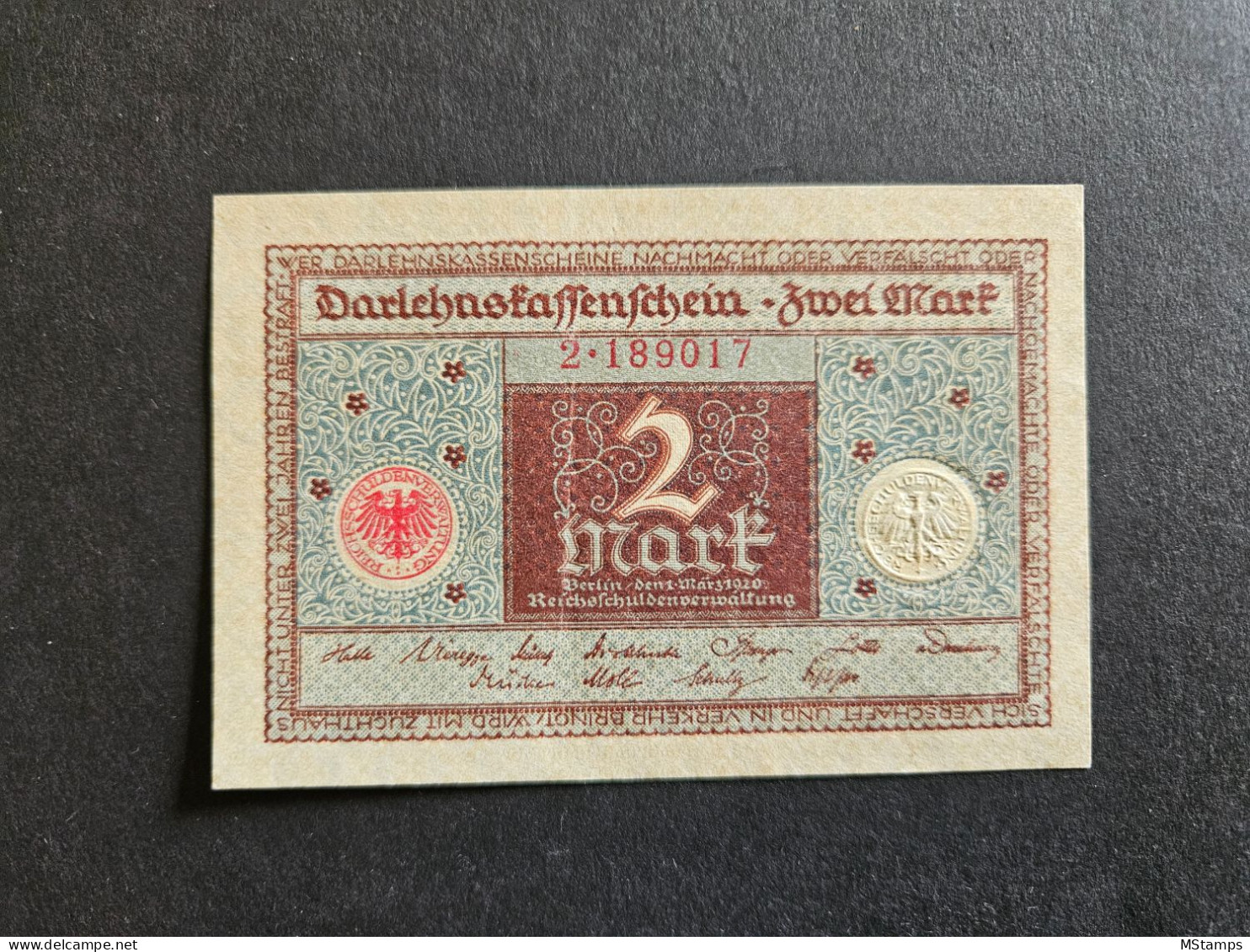 2 Mark Banknote, Great Condition - 2 Mark