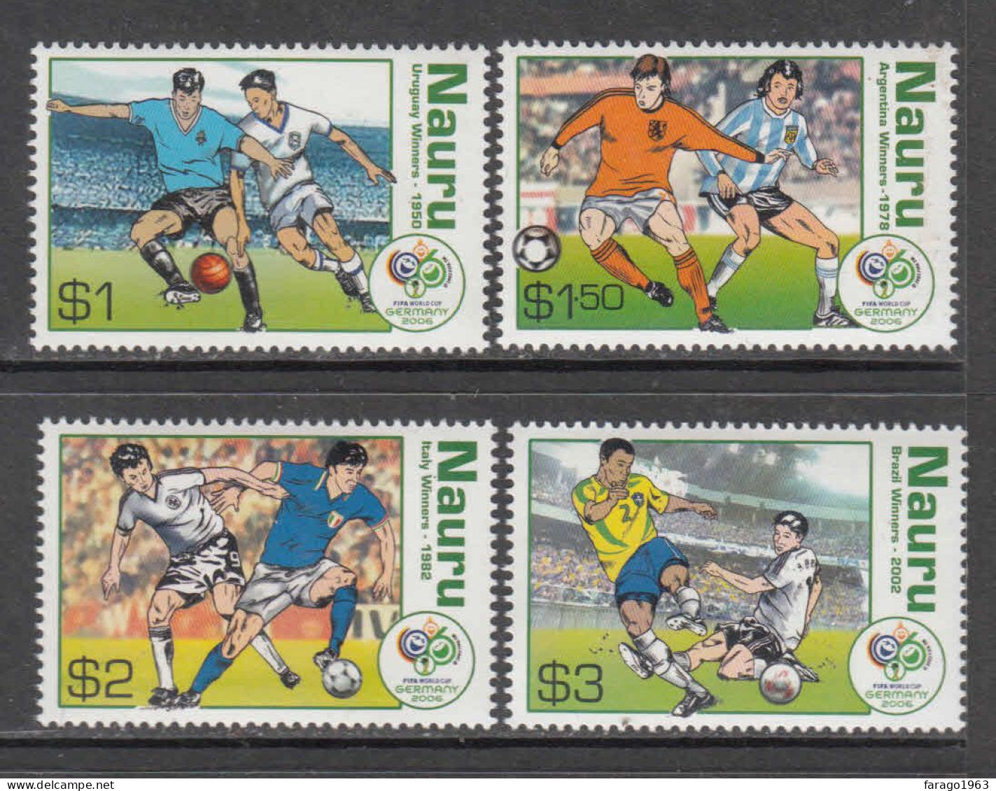 2006 Nauru World Cup Football Complete Set Of 4 MNH - Nauru