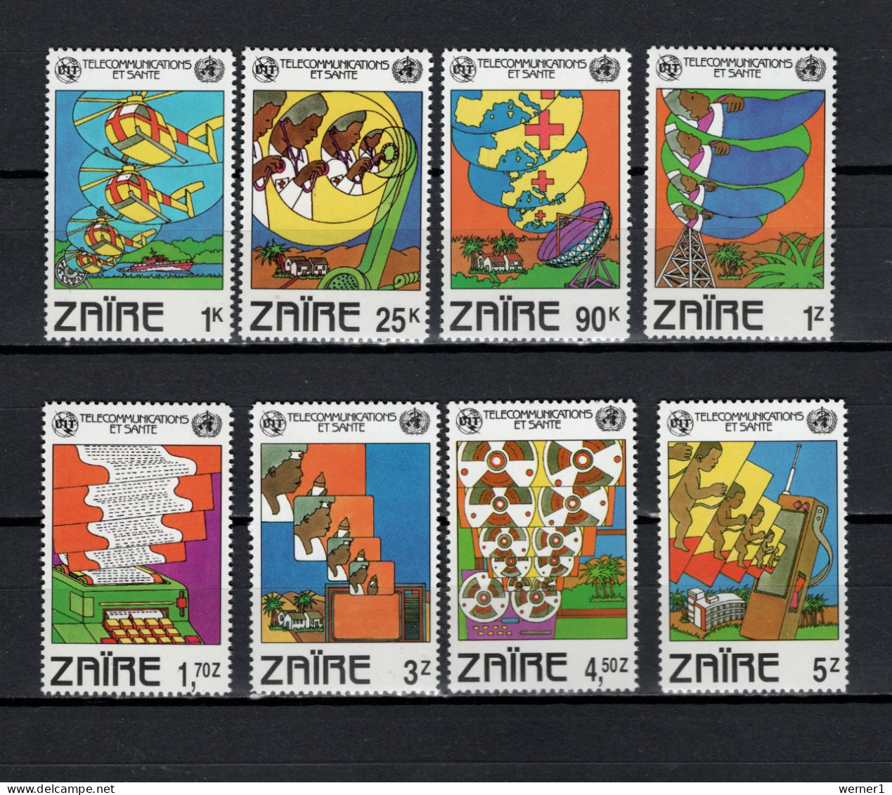 Congo - Zaire 1982 Space, Telecommunication Set Of 8 MNH - Afrique