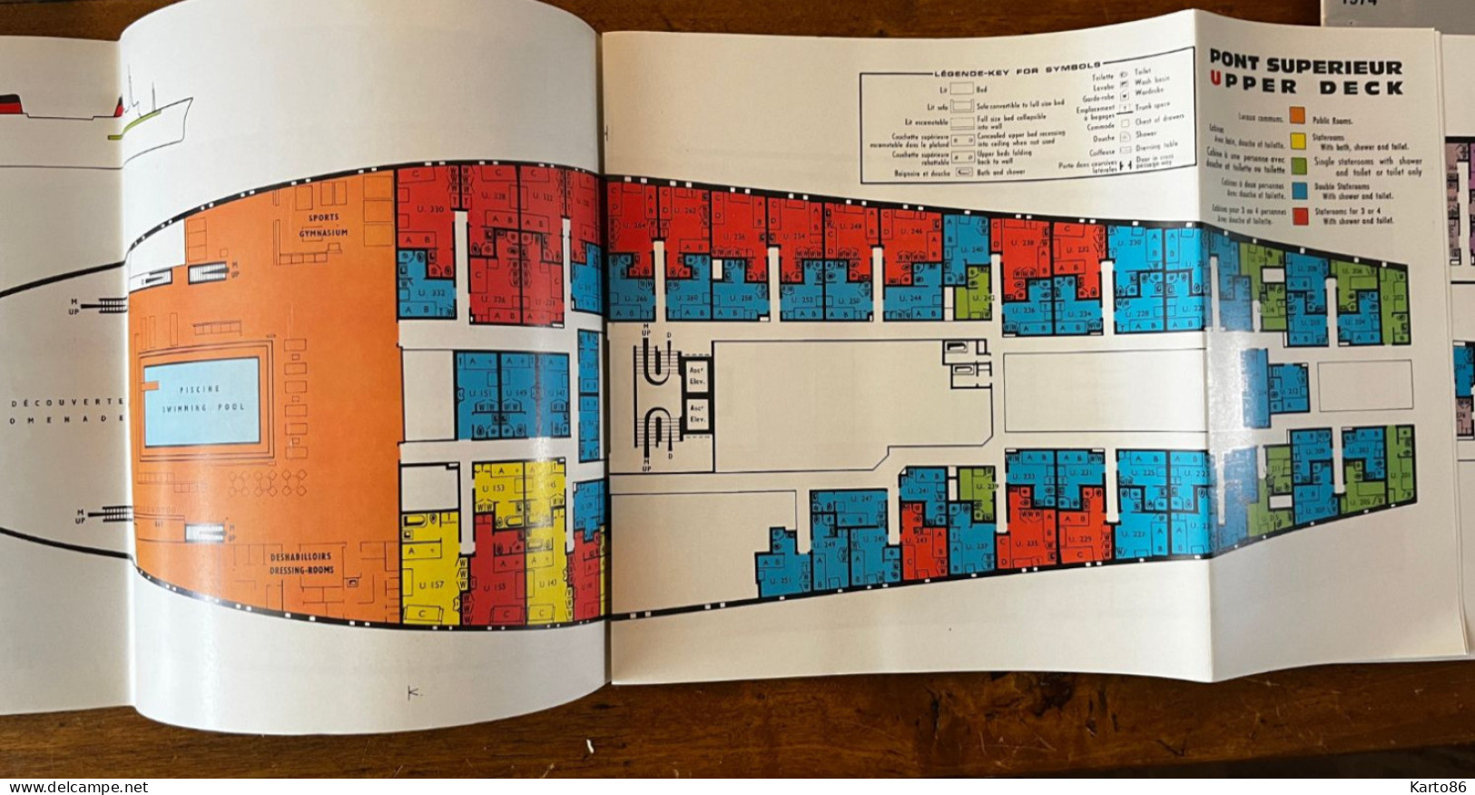 Paquebot " S/S FRANCE " * Doc Année 70 Illustré , Coupes , Plan Emménagement * CGT Compagnie Générale Transatlantique - Steamers