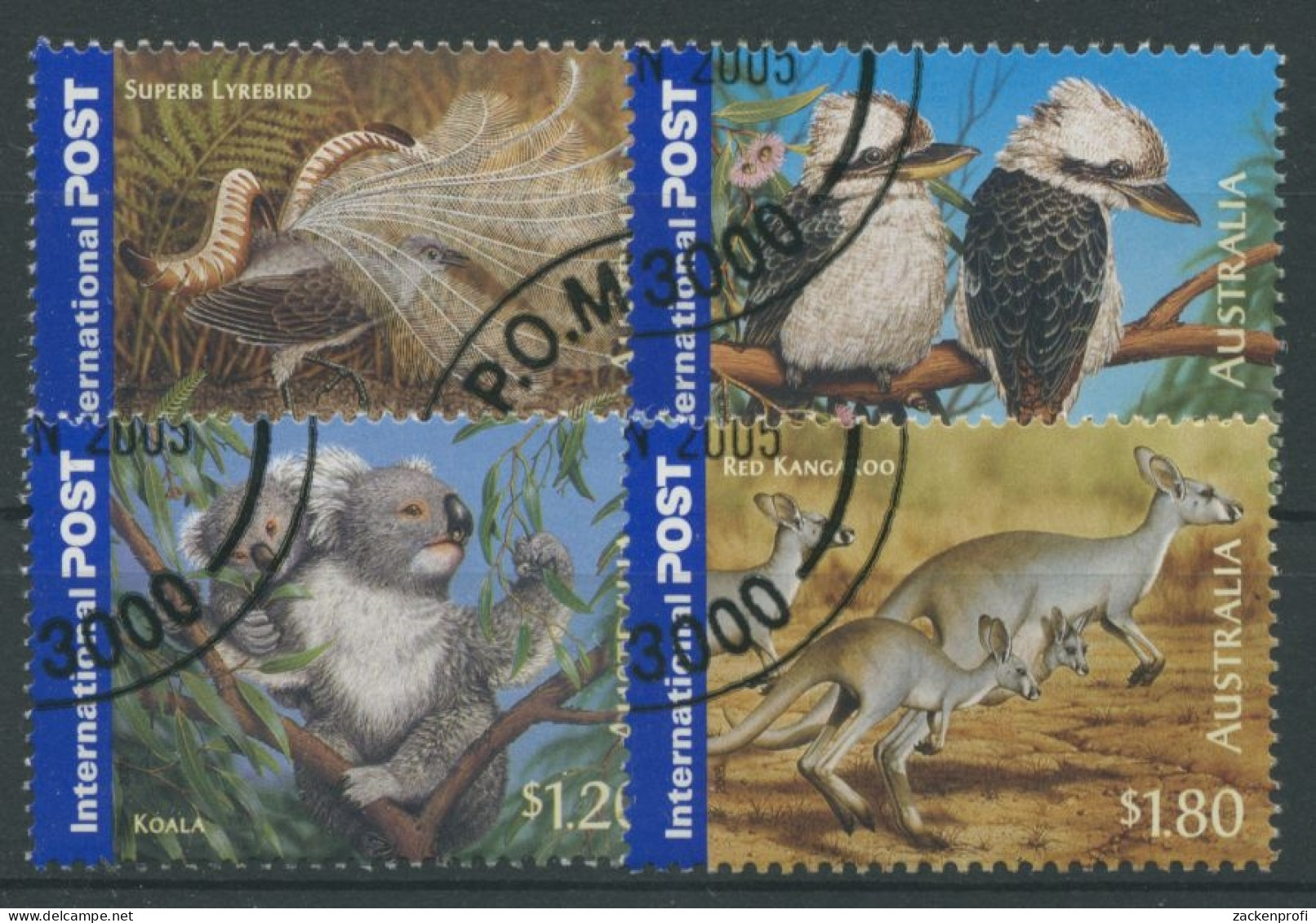 Australien 2005 Wildlebende Tiere Koala Kookaburra Känguruh 2457/60 Gestempelt - Gebraucht