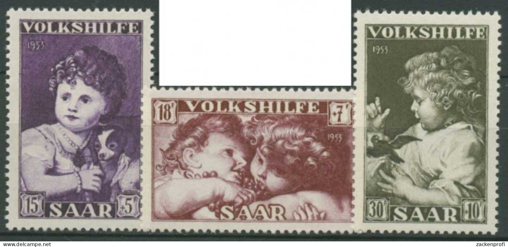 Saarland 1953 Volkshilfe: Gemälde 344/46 Postfrisch - Ongebruikt