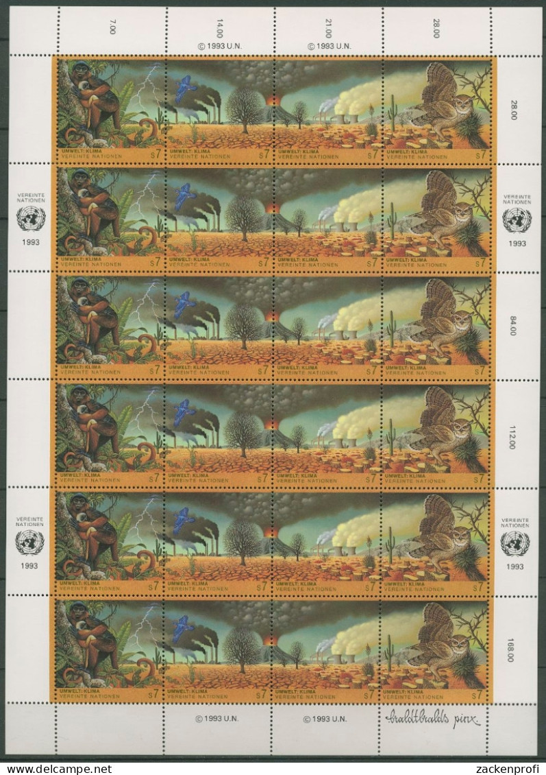 UNO Wien 1993 Klimaveränderungen 156/59 ZD-Bogen Postfrisch (C13951) - Blokken & Velletjes