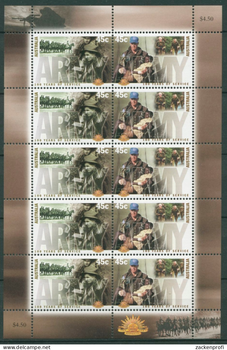 Australien 2001 100 Jahre Australische Armee 2015/16 A K Postfrisch (C25615) - Blocks & Kleinbögen