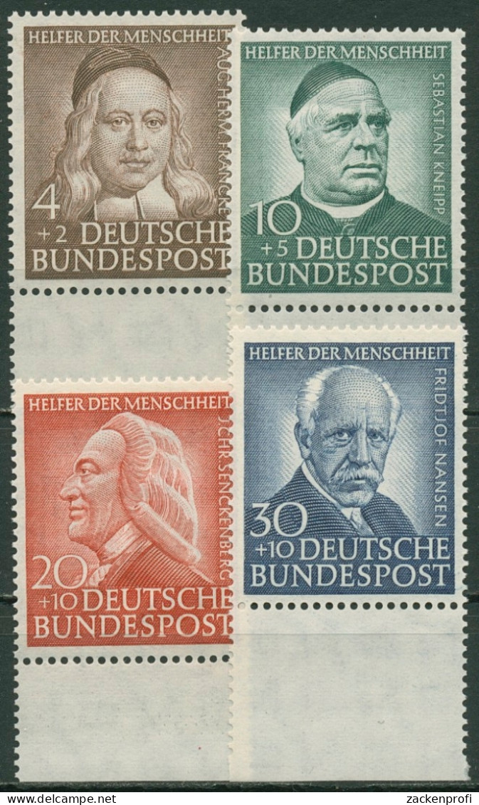 Bund 1953 Wohlfahrt Helfer Der Menschheit 173/76 Unterrand Postfrisch - Nuevos