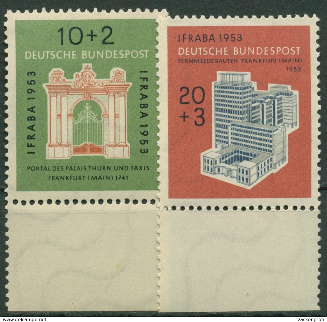 Bund 1953 Int. Briefmarken-Ausstellung IFRABA 171/72 Unterrand Postfrisch - Ungebraucht