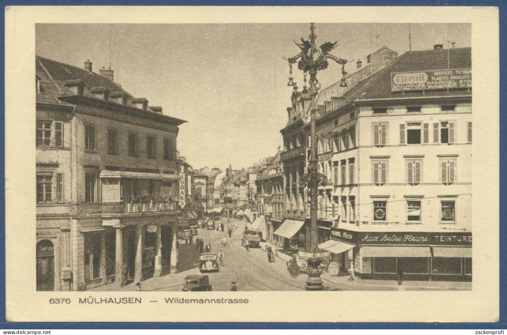 Mülhausen Elsaß Wildemannstraße Geschäfte, Gelaufen 1941 (AK2204) - Elsass